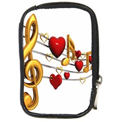 Music Notes Heart Beat Compact Camera Cases