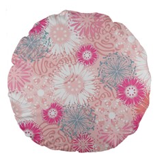 Scrapbook Paper Iridoby Flower Floral Sunflower Rose Large 18  Premium Round Cushions by Mariart