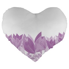 Tulips Large 19  Premium Flano Heart Shape Cushions by ValentinaDesign
