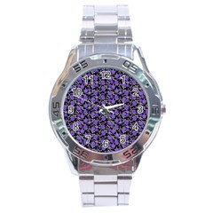 Roses Pattern Stainless Steel Analogue Watch by Valentinaart
