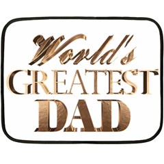 World s Greatest Dad Gold Look Text Elegant Typography Fleece Blanket (mini) by yoursparklingshop