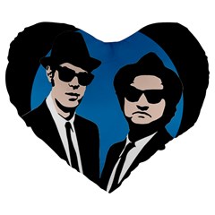 Blues Brothers  Large 19  Premium Heart Shape Cushions by Valentinaart