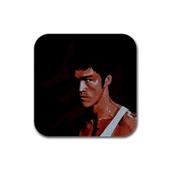 Bruce Lee Rubber Square Coaster (4 Pack)  by Valentinaart