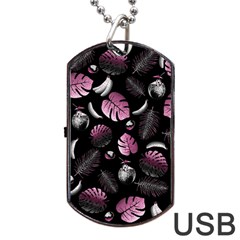 Tropical Pattern Dog Tag Usb Flash (one Side) by Valentinaart