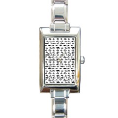 Fish Pattern Rectangle Italian Charm Watch by ValentinaDesign