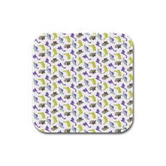 Dinosaurs Pattern Rubber Square Coaster (4 Pack)  by ValentinaDesign