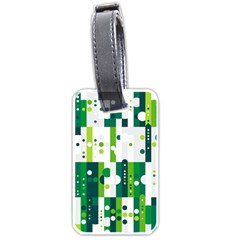 Generative Art Experiment Rectangular Circular Shapes Polka Green Vertical Luggage Tags (one Side)  by Mariart