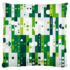 Generative Art Experiment Rectangular Circular Shapes Polka Green Vertical Large Cushion Case (one Side)