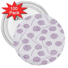 Purple Tulip Flower Floral Polkadot Polka Spot 3  Buttons (100 Pack)  by Mariart