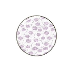 Purple Tulip Flower Floral Polkadot Polka Spot Hat Clip Ball Marker