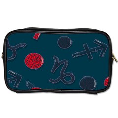 Zodiac Signs Planets Blue Red Space Toiletries Bags by Mariart