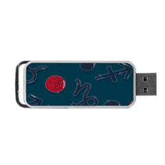 Zodiac Signs Planets Blue Red Space Portable Usb Flash (two Sides) by Mariart