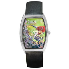 Woodpecker At Forest Pecking Tree, Patagonia, Argentina Barrel Style Metal Watch by dflcprints