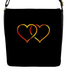 Heart Gold Black Background Love Flap Messenger Bag (s) by Nexatart