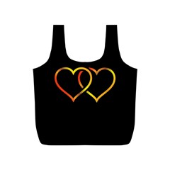 Heart Gold Black Background Love Full Print Recycle Bags (s)  by Nexatart