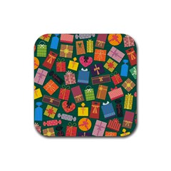 Presents Gifts Background Colorful Rubber Coaster (square)  by Nexatart