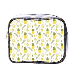 Pineapple Fruit And Juice Patterns Mini Toiletries Bags by TastefulDesigns