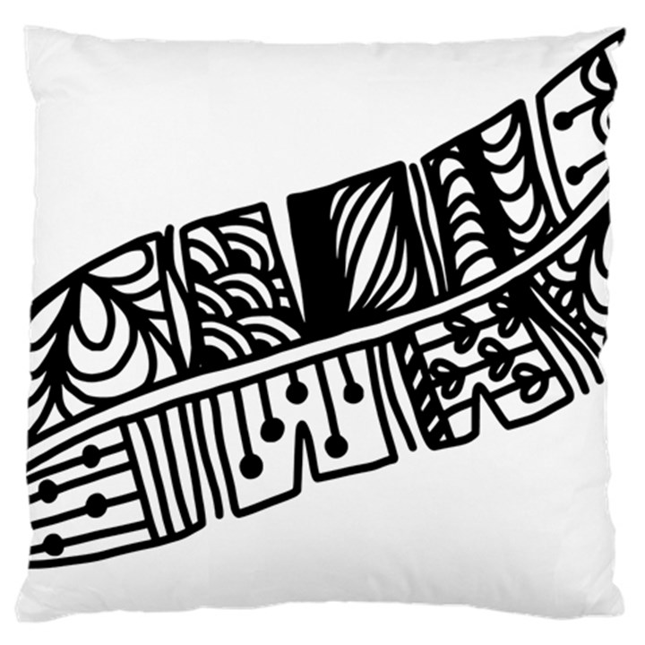 Feather Zentangle Large Cushion Case (Two Sides)