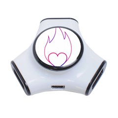 Heart Flame Logo Emblem 3-port Usb Hub by Nexatart