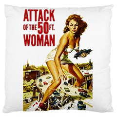 Attack Of The 50 Ft Woman Large Cushion Case (two Sides) by Valentinaart