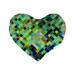 Pixel Pattern A Completely Seamless Background Design Standard 16  Premium Heart Shape Cushions