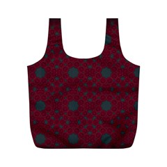 Blue Hot Pink Pattern With Woody Circles Full Print Recycle Bags (m)  by Nexatart