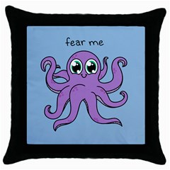 Colorful Cartoon Octopuses Pattern Fear Animals Sea Purple Throw Pillow Case (black)
