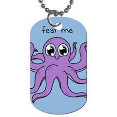 Colorful Cartoon Octopuses Pattern Fear Animals Sea Purple Dog Tag (two Sides) by Mariart