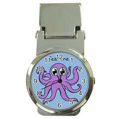 Colorful Cartoon Octopuses Pattern Fear Animals Sea Purple Money Clip Watches by Mariart
