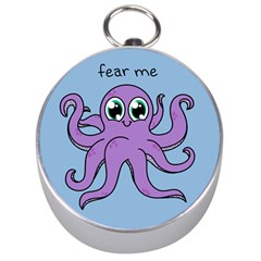 Colorful Cartoon Octopuses Pattern Fear Animals Sea Purple Silver Compasses