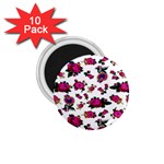 Crown Red Flower Floral Calm Rose Sunflower White 1.75  Magnets (10 pack) 