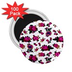 Crown Red Flower Floral Calm Rose Sunflower White 2.25  Magnets (100 pack) 