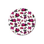 Crown Red Flower Floral Calm Rose Sunflower White Magnet 3  (Round)