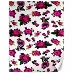 Crown Red Flower Floral Calm Rose Sunflower White Canvas 12  x 16  