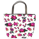 Crown Red Flower Floral Calm Rose Sunflower White Bucket Bags