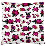 Crown Red Flower Floral Calm Rose Sunflower White Standard Flano Cushion Case (One Side)