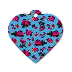 Crown Red Flower Floral Calm Rose Sunflower Dog Tag Heart (one Side) by Mariart