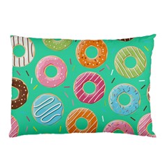 Doughnut Bread Donuts Green Pillow Case (two Sides)