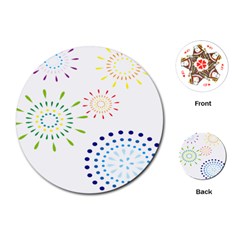 Fireworks Illustrations Fire Partty Polka Playing Cards (round)  by Mariart