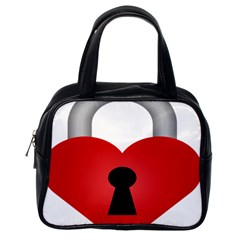 Heart Padlock Red Love Classic Handbags (one Side)
