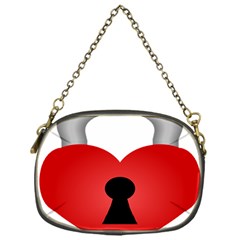 Heart Padlock Red Love Chain Purses (one Side) 