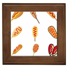 Hot Dog Buns Sate Sauce Bread Framed Tiles