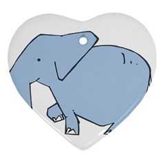Illustrain Elephant Animals Ornament (heart)