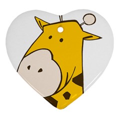 Illustrain Giraffe Face Animals Ornament (heart)