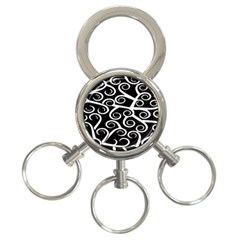 Koru Vector Background Black 3-ring Key Chains by Mariart