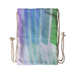 Light Means Net Pink Rainbow Waves Wave Chevron Green Drawstring Bag (small)