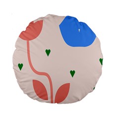 Lip Sexy Flower Tulip Heart Pink Red Blue Green Love Standard 15  Premium Round Cushions
