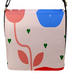 Lip Sexy Flower Tulip Heart Pink Red Blue Green Love Flap Messenger Bag (s)