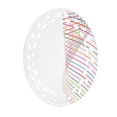 Line Wave Rainbow Ornament (oval Filigree) by Mariart