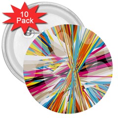 Illustration Material Collection Line Rainbow Polkadot Polka 3  Buttons (10 Pack) 